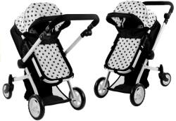 Alice 2 az 1-ben babakocsi, fekete-fehér pöttyös design (3816)