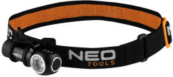 NEO TOOLS Fejlámpa + zseblámpa 2 az 1-ben, tölthető 600 lm USB mágneses töltés CREE XPG3 LED, 6W (99-027)