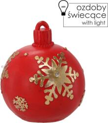 BackHomeLiving Piros LED-es díszgömb figura 16, 5 cm (SID1488)