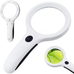 Verk Group 4x nagyítású kézi olvasólupa 8 LED-del és UV detektorral (09064)