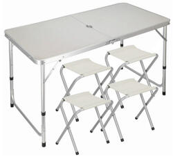 Verk Group Összecsukható asztal 4 székkel - Krém (14469_K)