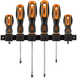 NEO TOOLS Csavarhúzó készlet, fali tartóval, 6db (04-193)