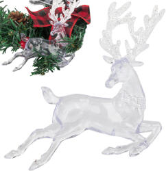 Verk Group Karácsonyfa dísz renifer alakú, brokátos porožéval, átlátszó (26235)