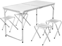 Garden Line Összecsukható kempingasztal 4 székkel - 120 x 60 x 70 cm (OXE8211)