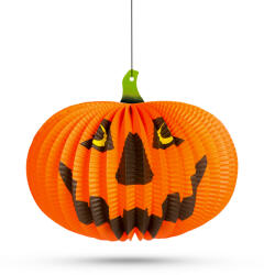 Family Halloween-i tökös lampion - akasztható - 26 cm (58137C)