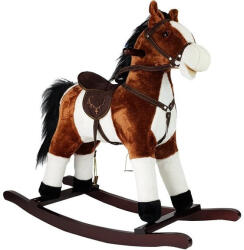 LEAN Toys Sötétbarna mozgó és hangos hintaló 74 cm (2251)