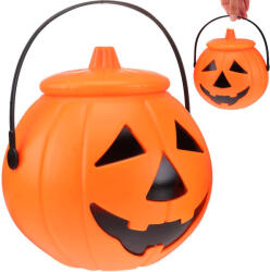 Verk Group Nagy narancssárga Halloween tök alakú cukorkatartó vödör fedéllel (26145)