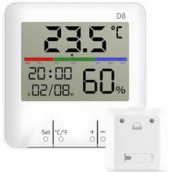 VERK GROUP Belső hőmérséklet és páratartalom mérő állomás LCD kijelzővel, órával és naptárral (27467)