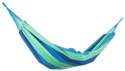 VERK GROUP Kétszemélyes függőágy - 200 x 80 cm - Kék-Zöld csíkos (01283_NG)