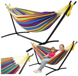 LEAN Két személyes, színes hamak szett állvánnyal (26572)