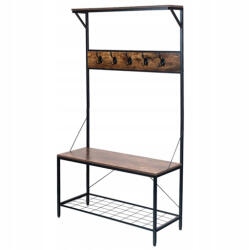 GordonToys Loft cipőtároló pad fogassal és kalaptartóval - 185 cm (G262)