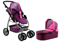 Alice 2 az 1-ben babakocsi, rózsaszín-fekete színben, gondola és sport babakocsi funkcióval (3811)