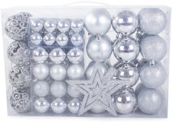 Verk Group Karácsonyfadísz gömb készlet, 100 db - Ezüst (26011_S)