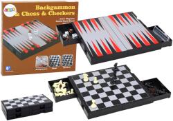 LEAN Toys Mágneses 3 az 1-ben Sakk, Dáma és Backgammon Játékkészlet (19591)