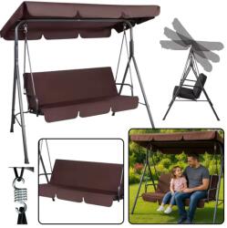 LEAN Kerti háromszemélyes hintápolsterrel, barna (26562)