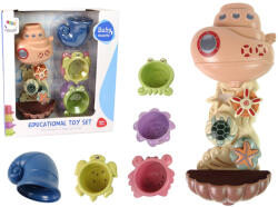 LEAN Toys Tengeri állatok vízesés fürdőjáték készlet (12234)