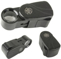 Verk Group Fekete kicsinyíthető jubileumi nagyító 10x nagyítással, 20mm lencse (09051)