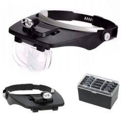 Verk Group Professzionális LED-es fejlámpa nagyítóval, cserélhető lencsékkel - Fekete (09015)