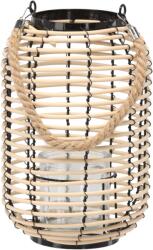 BackHomeLiving Lampion 20 x 30 cm üvegbetéttel - fekete-natúr (ILS3124)