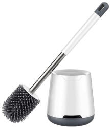 VERK GROUP Felakasztható szilikon WC kefe - 43 cm - Fehér, Szürke (01818)