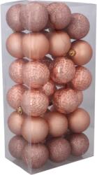 BackHomeLiving 36 darabos 6 cm-es olíva/zöld/réz/szürke karácsonyfa gömb mix mintákkal (GIF7337)