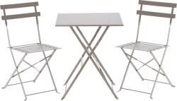 Garden Line Szürke kerti bútor szett (négyszögletű asztal + 2 szék) (GOM5165)