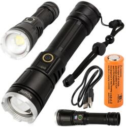 Bailong A52 taktikai LED-es zseblámpa, zoom funkcióval és Power Bank lehetőséggel (08374)