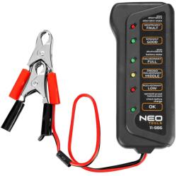 NEO TOOLS Akkumulátor teszter, digitális, akku állapot, generátor töltés ellenőrzése 12V (11-986)