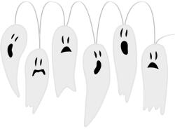 Family Halloween-i LED ablakdekor - gél - szellem - 85 cm (58186A) - getitnow