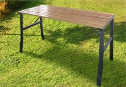 Garden Line Kerti asztal, 120 x 60 x 71 cm, természetes fa / szürke (MEB6582)