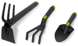 Garden of Eden Kerti szerszám szett - ásó, gereblye, kapa - műanyag - 3 db-os (11292B)