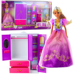 LeanToys Anlily Lalka szett ruhásszekrényvel és kiegészítőkkel (24486)