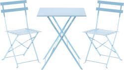 Garden Line Kék kerti bútorszett (négyzet alakú asztal + 2 szék) (GOM5158)