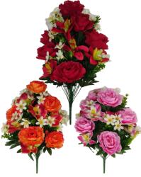 BackHomeLiving Mű rózsa és orchidea csokor 52 x 27 x 27 cm, színes mix (HID3154)