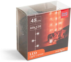 Family Collection Fényfüggöny - 48 db piros LED - 60 x 120 cm - 2 x AA (58187) - getitnow
