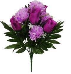 BackHomeLiving Mű virágcsokor - rózsák és krizantémok, 42 x 21 x 21 cm (HID3116)