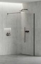 kielle Meara - Zuhanyfal Walk-In 90x200 cm, matt fekete/tiszta üveg 20726WI0904 (20726WI0904)
