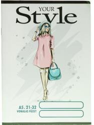LYNX Design Style A5 vonalas 21-32 iskolai tűzött füzet (5999570820437) - bestbyte