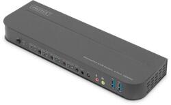 ASSMANN - KVM kapcsoló, 4 portos, 4K60Hz, 4 x DP bemenet, 1 x DP/HDMI kimenet - DS-12890 (DS-12890)