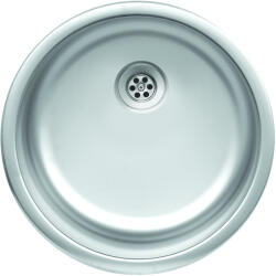 Evido RONDO rozsdamentes mosogató, kerek, egymedence, natúr, 44, 6 cm átmérő, 1, 5" lefolyógarnitúra (442002) - trikolor