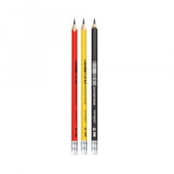 Keyroad Grafitceruza, HB, radíros, háromszögletű, 12 db/bliszter, , vegyes színek (KR972793) (KR972793) - aqua