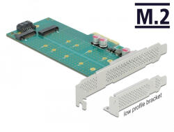 Delock PCI Express x4-kártya - 1 x M. 2 aljzat B nyílással + 1 x NVMe M. 2 aljzattal, M nyílással - al (89047) (89047) - flylite