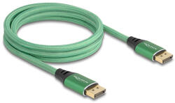 Delock DisplayPort kábel 16K 60 Hz 2 m zöld fém (80630) (80630) - flylite