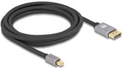 Delock Mini DisplayPort - DisplayPort-kábel 8K 60 Hz 3 m szürke fém retesz nélküli (81093) (81093)