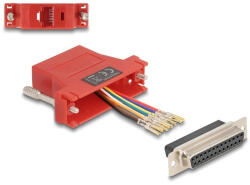 Delock D-Sub 25-tűs anya RJ45 anya összekötő adapter piros (67118) (67118)
