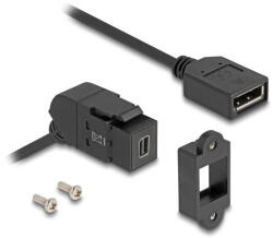 Delock Mini DisplayPort panel tartó anya - DisplayPort anya 45 -ban hajlított 30 cm kábellel 8K 30 Hz fekete (67155) (67155)