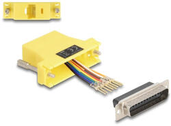 Delock D-Sub 25-tűs dugó RJ45 anya összekötő adapter sárga (67116) (67116)