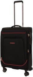 LAMONZA Smiley bőrönd, 68x42x25 cm, 3, 5 kg, bővíthető 30%, fekete/piros (A13380)