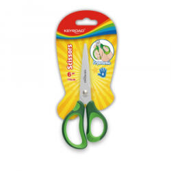 Keyroad Olló, 15 cm, hegyes, 1 db/bliszter, Soft Grip, vegyes színek (KR971551) (KR971551)