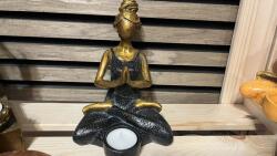  Jógazó lány mécsestartó - Fekete